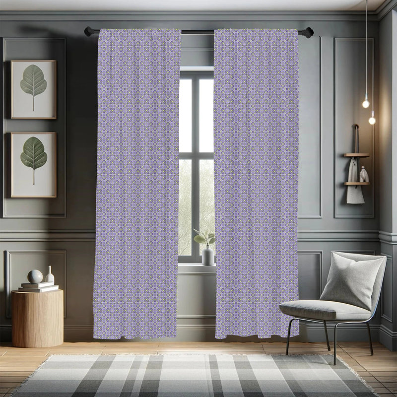 Floral Semi-Sheer Rod Pocket Sliding Panel, 28" x 63"