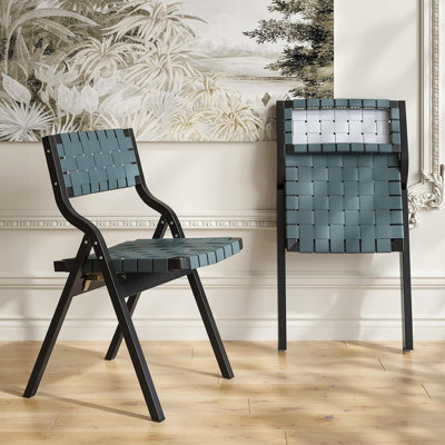Wood Folding Chairs, Foldable Chairs Wooden Indoor Stackable Dining Chairs for Kitchen