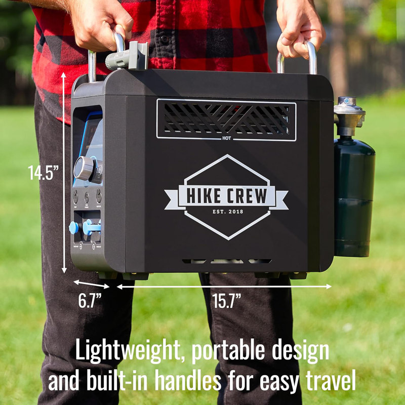 Hike Crew Propane Water Heater & Shower Pump, Rechargeable Camping Heater w/Shower Head Attachment