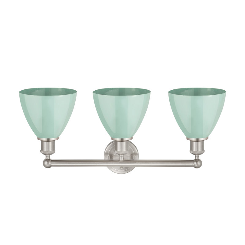 Éclairage pour meuble-lavabo 3 lumières Arpita, Écume de mer, Nickel satiné