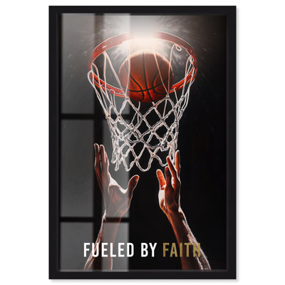 Carburant par Faith Basketball Shadowbox Print Sports, art mural par Art Remedy