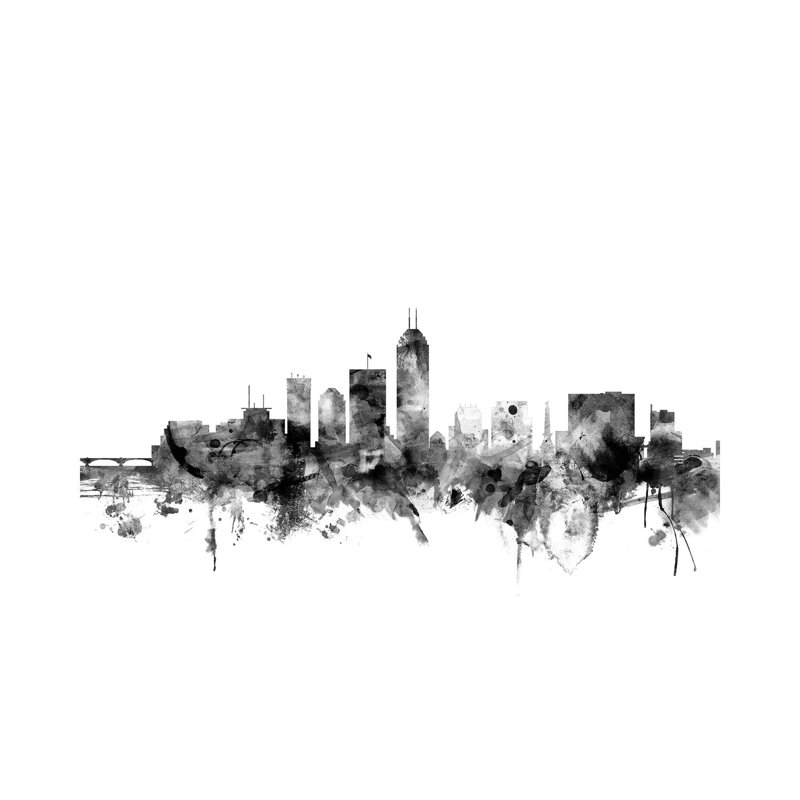 Indianapolis, Indiana In Black & White by Michael Tompsett - Wrapped Canvas Gallery-Wrapped Canvas Giclée