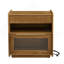 Table de bout moderne Mid-Century avec 2 tiroirs et une station de charge - Noyer, qualité P2, résistante, idéale pour une table de chevet de réception, dortoir convenable-1219790686