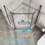 Cabine de douche d'angle semi-sans cadre L 36 po x H 72 po avec porte de douche pivotante en verre trempé transparent SGCC-129439502