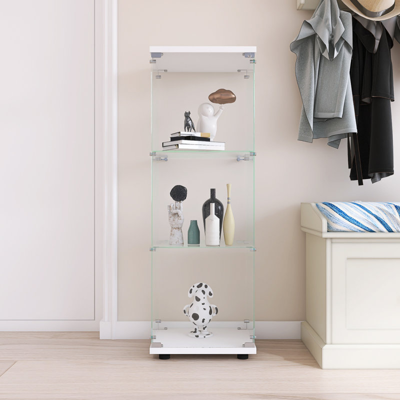 Armoire vitrée en verre blanc Home Office