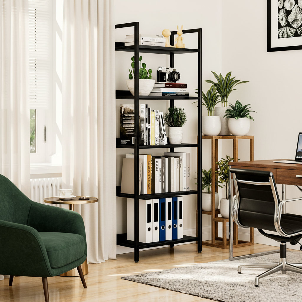 Curated visual reference: Visual Reference: Drode 5 Tier Bookshelf Space Saving Home Storage Organizer For