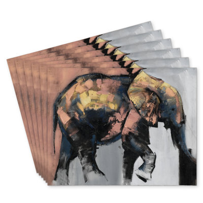 Beautiful Elephant Polyester Placemats Set of 6 - Home Decor
