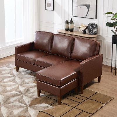 Mignotte 72.8'' Wide Modern And Super Soft Faux Leather Sofa With Wide Backrest