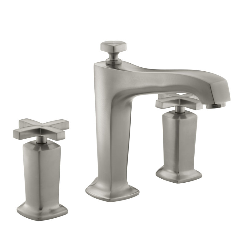 Margaux® Deck-Mount Bath Faucet Trim for High-Flow Valve with Non-Diverter Spout and Cross Handles, Valve Not Included