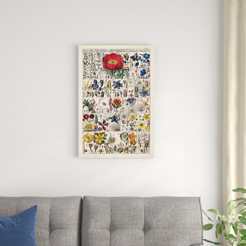 Tableau floral, H 30 po x l 20 po