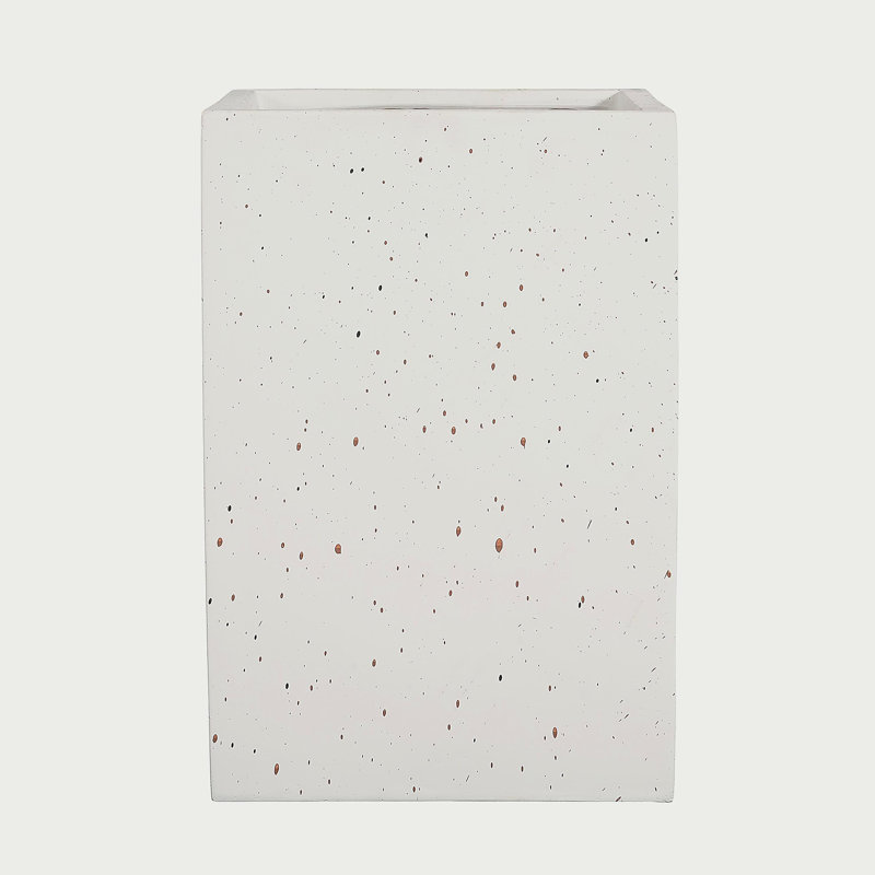 Boîte à fleurs rectangulaire faite à la main, H 20 po, blanc