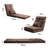 14 - Position Adjustable Reclining , Triple Fold Down, 5 Positions, Brown Fabric, Linen Filler, Metal Frame, With One Throw Pillow For Small Spaces And Travel Down Surface, Filling, Traveling