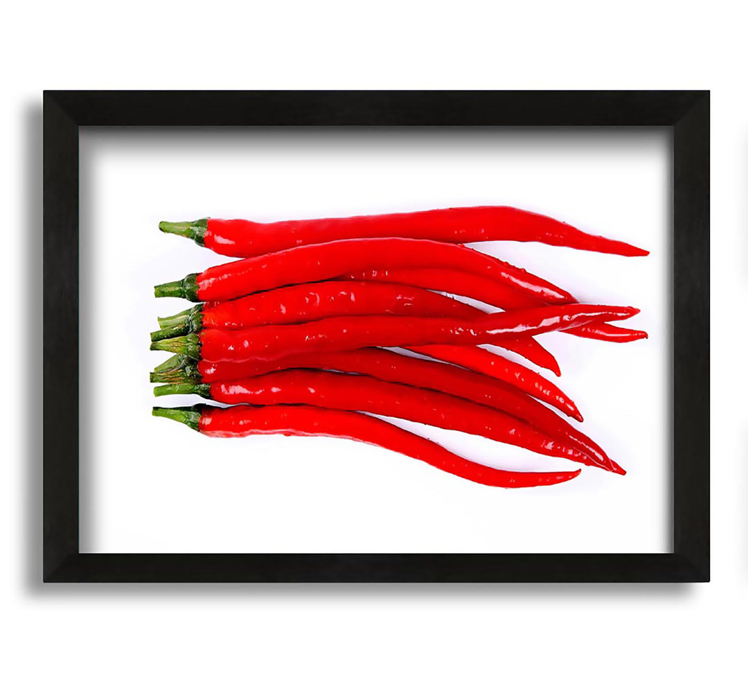 Gerahmtes Leinwandbild Fire Red Peppers