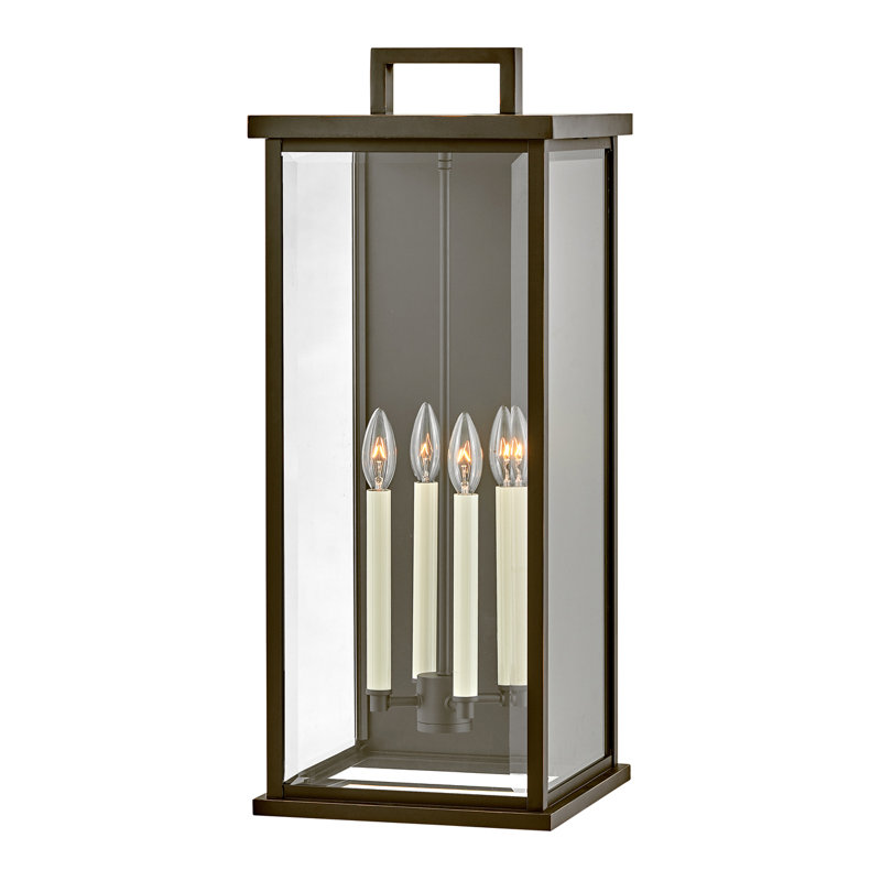 Weymouth 27" Four-Light Outdoor Wall Mount Lantern, Oil Rubbed Bronze