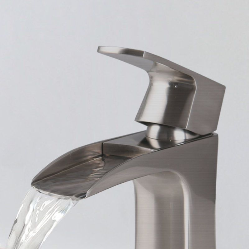 Single-handle Bathroom Faucet with Drain Assembly, Brushed Nickel