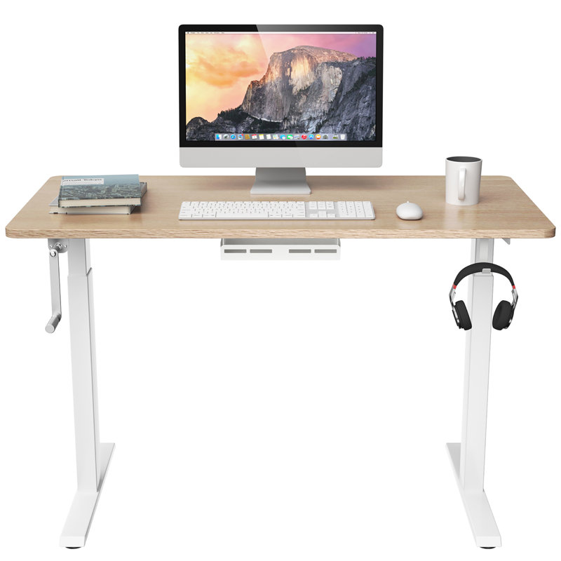 Bureau debout à hauteur ajustable Bennink, Brun / blanc