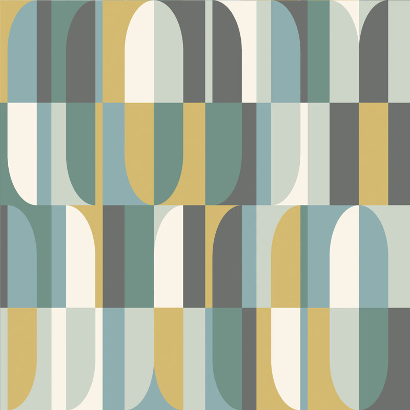 Parksdale 10m x 50cm Matte Wallpaper Roll, Grey/Yellow/Blue