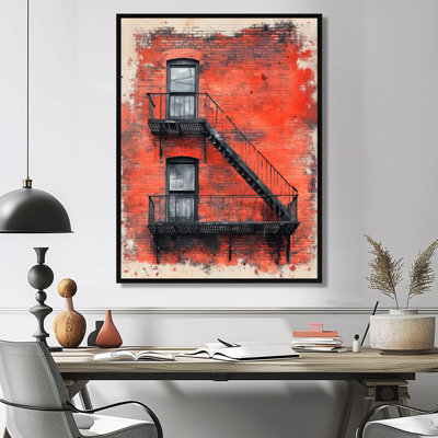 Fire Escape Wall Art, Brick Wall Canvas, Petrova