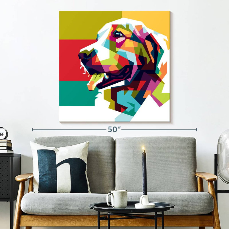 Brampt Abstract Golden Retriever, 33" H x 33" W