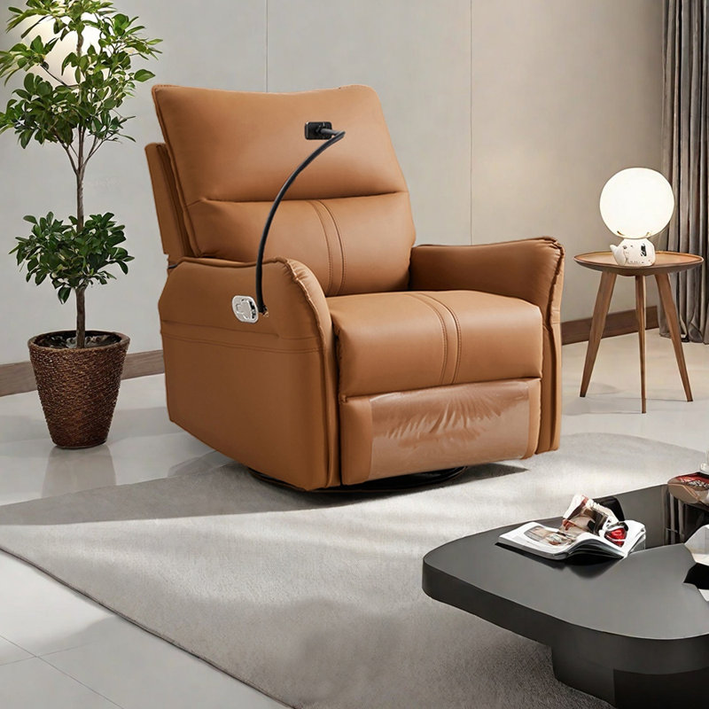 Chaises longues ergonomiques en similicuir, Brun