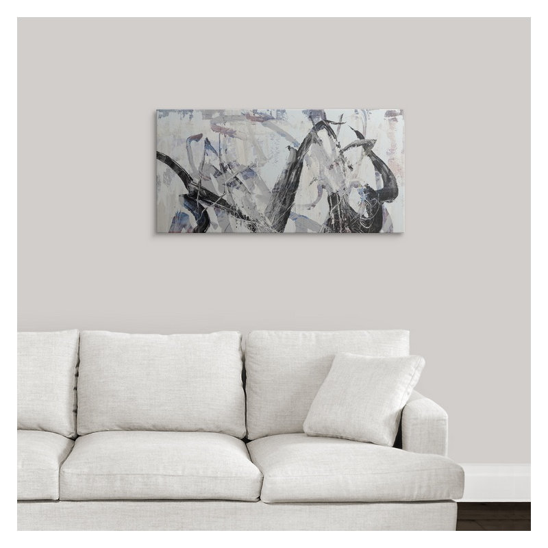 «Gestural II» Bellinda, reproduction d'art, H 15 po x l 30 po x P 1,5 po, Toile