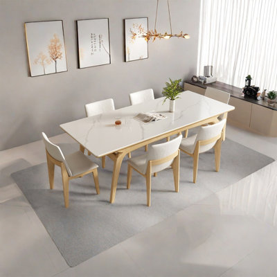Scratch-resistant rock plate dining table sets