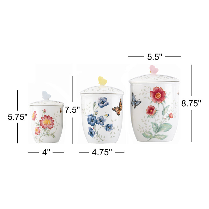 Butterfly Meadow 3 Piece Storage Jar Set