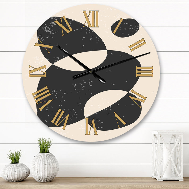 Horloge murale Abstract Artistic Organic Minimalistic Shapes III, Moyen