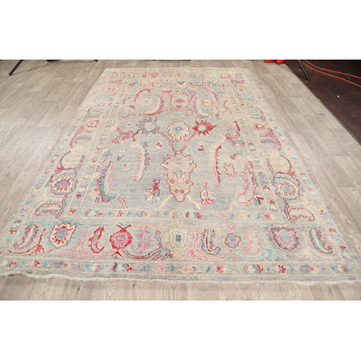 One-of-a-Kind 6'2" X 8'9" New Age Wool Area Rug in Blue