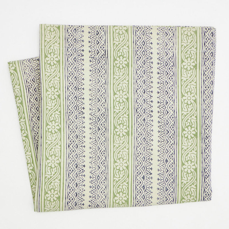 Striped Shower Curtain, Navy/Sage