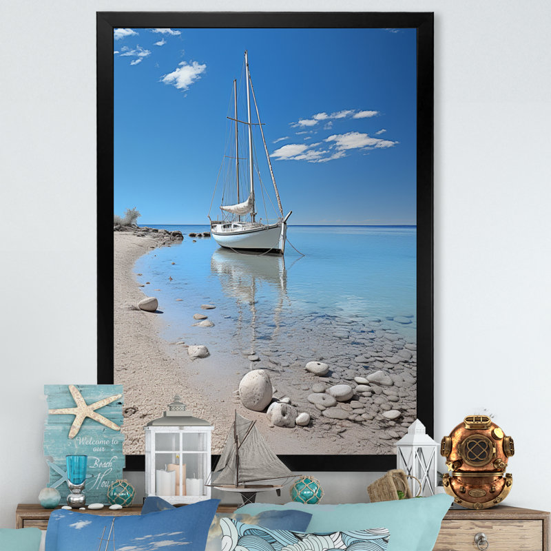 Hartmut, bateau, élégance, minimalisme IV, Cadre photo noir, H 20 po x l 12 po x P 1 po