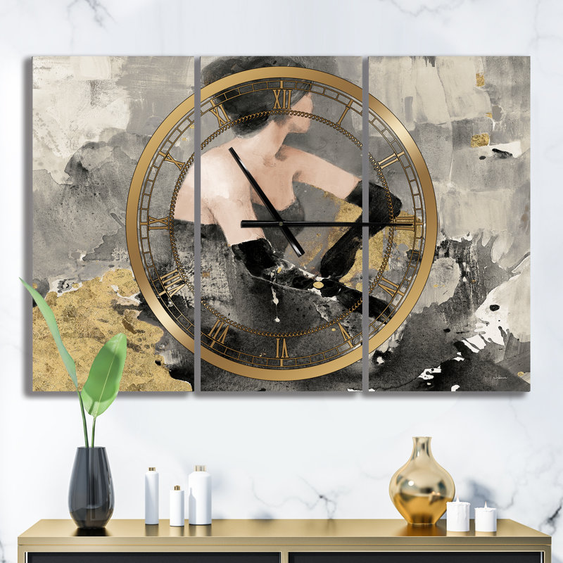 Gold Fashion Dance - Horloge murale traditionnelle
