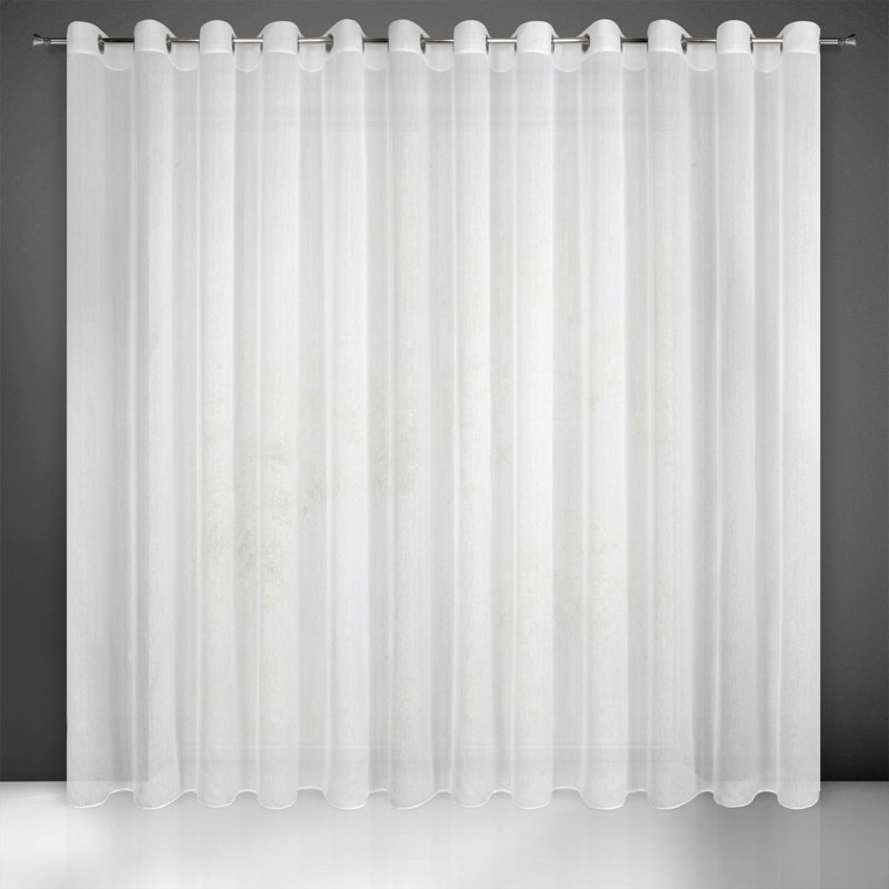 Kavonna Sheer Curtain Single Panel, 250cm H x 350cm W, White