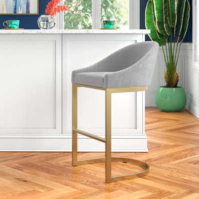 Berlin 26" Counter Height Brass Stainless Steel Barstool