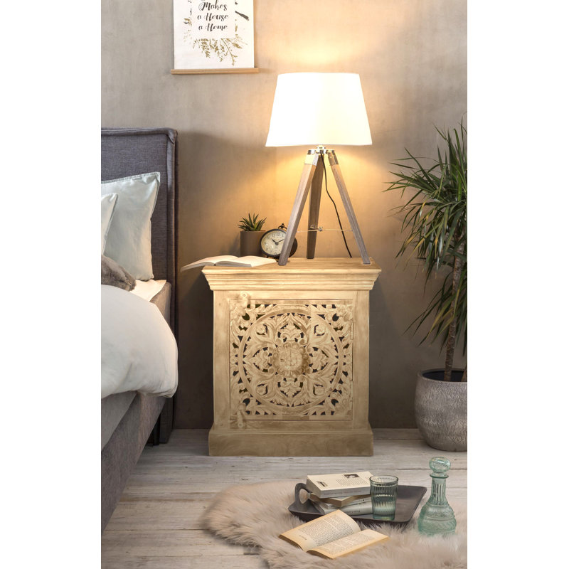 Francisque 60cm W Solid Wood Bedside Table