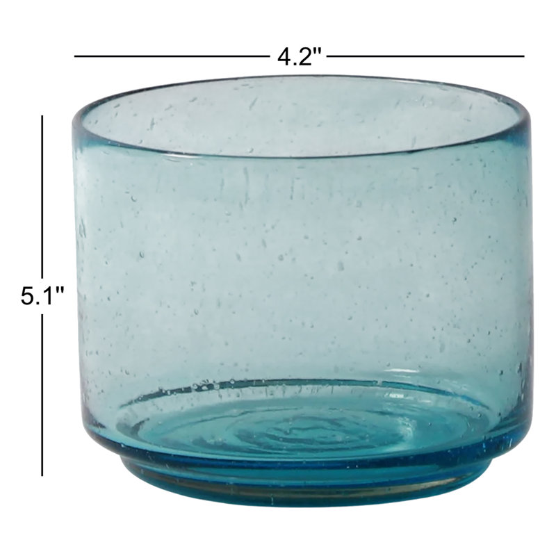 Vase de table en verre Revive, Aigue-marine, Petit