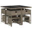 Ensemble repas 9 pièces avec coussins en rotin gris Hokku Designs-937903178-937903182