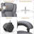 Executive Office Chair with Retractable Footrest, Adjustable Headrest, Padded Arms, Easy Assembly, Gray-44593280