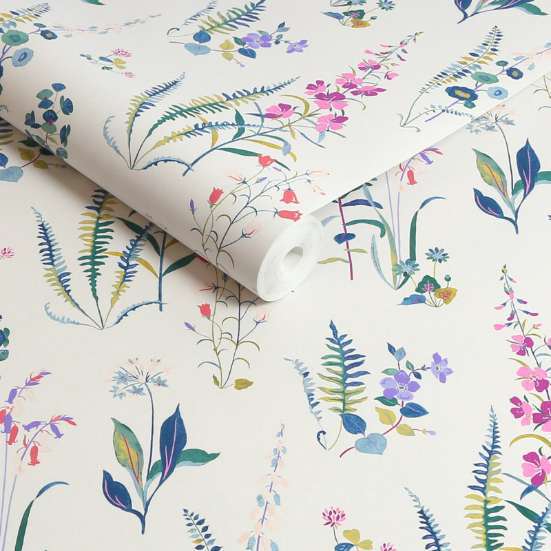 Laura Ashley Meadowvale Sprigs Violet Wallpaper
