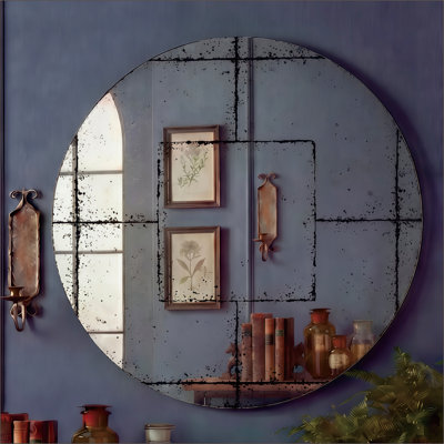 Miroir rond mural polyvalent, idéal pour les chambres à coucher, les salons, les salles à manger, les foyers, les foyers et plus encore