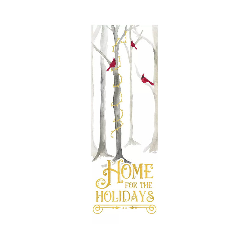 Christmas Forest Panel IV-Home For The Holidays by Tara Reed - Wrapped Canvas Panoramic Painting, 121.92 cm H x 40.64 cm W