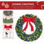 Couronne de Noël artificielle pré-illuminée de 122 cm (48 po), couronne de fêtes avec nœud rouge 3D pour la décoration intérieure et extérieure