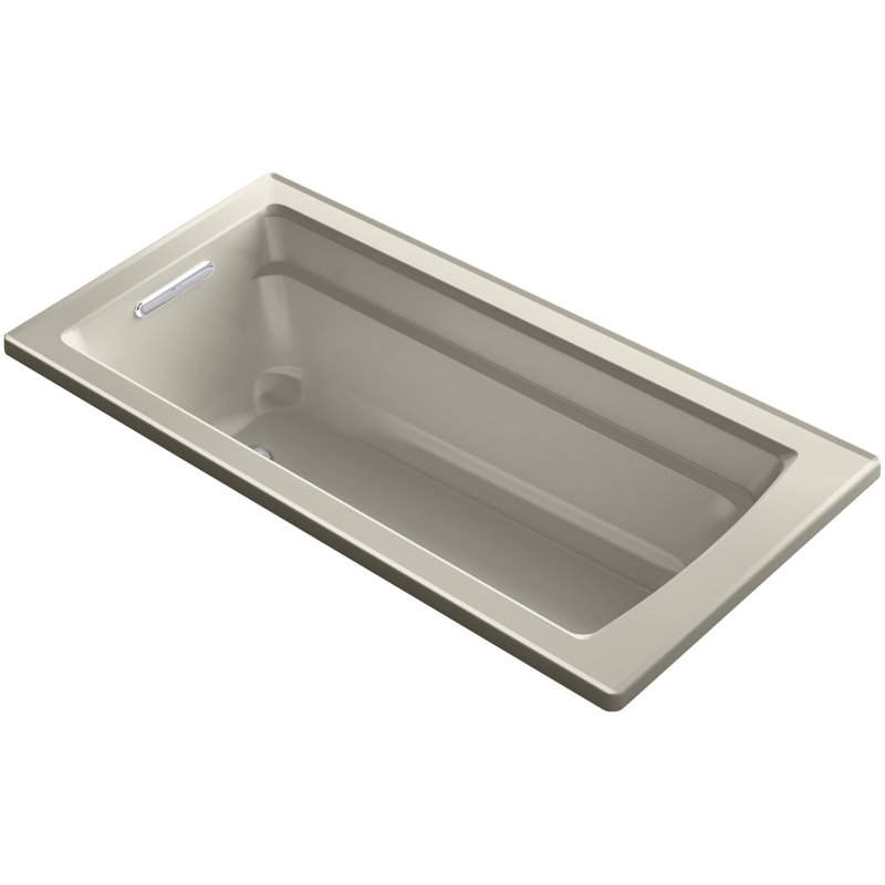 Archer 66" x 32" Drop In Soaking Acrylic Bathtub, Sandbar