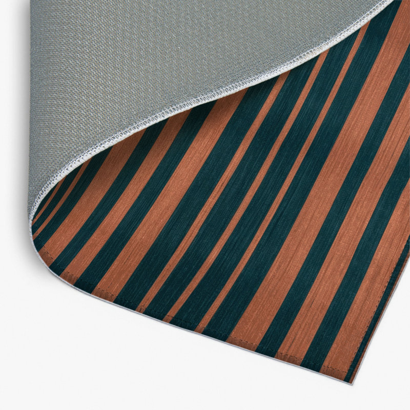 Tapis intérieur / extérieur bleu HorizontalStripes, Rectangulaire 2 pi x 3 pi