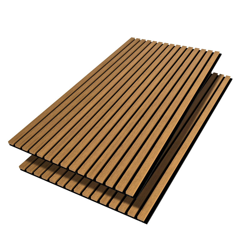 Panneaux muraux à lattes en bois pour mur Luxdecor, Brun