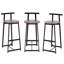 Ensemble de 3 tabourets de bar, hauteur comptoir. Noir et brun noyer Conception ergonomique confortable. Fabrication en métal, capacité de 220 lb. Polyvalent pour les espaces variés. Look moderne. Assemblage facile-1130324078