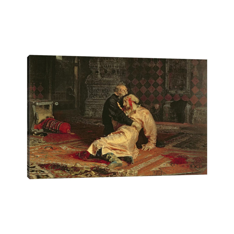Ivan The Terrible And His Son On The 16th November, 1581, 1885 by Ilya Efimovich Repin - Painting on Canvas, Wrapped Canvas