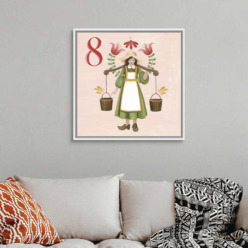 Reproduction d’art sur toile, « Twelve Days VIII » par Grace Popp, H 18 po x l 18 po x P 1,75 po, Cadre blanc