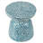 D15x16" Capiz Garden Stool Small Side Tabel, Blue Accent Round End Table