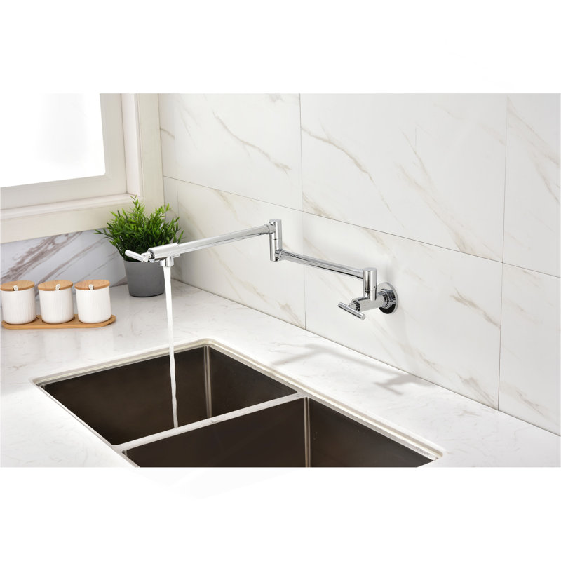 Robinet remplisseur de pot mural, Chrome